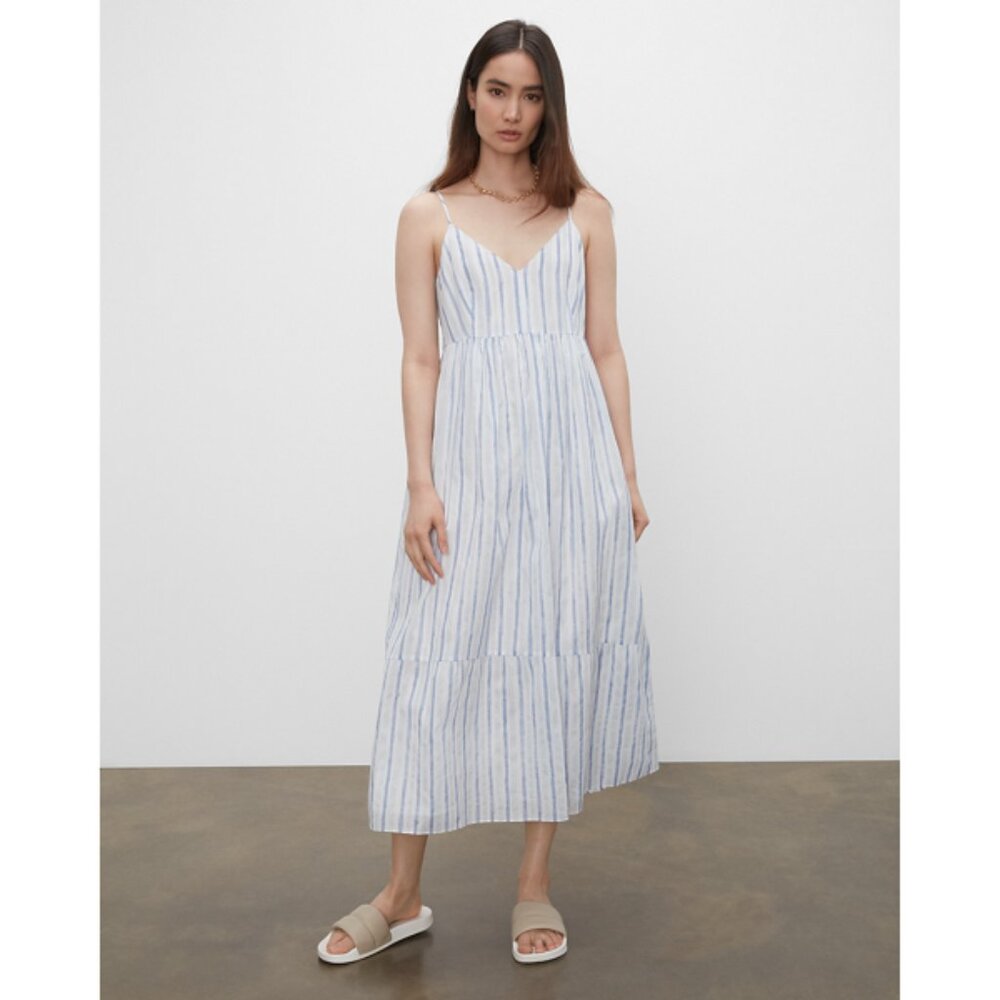 NWT Club Monaco Striped Sleeveless Tiered Maxi Beach Summer Dress